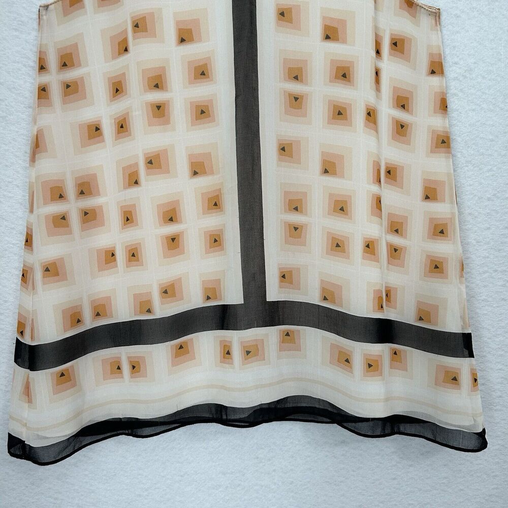 Max Studio Specialty Product Top Women S Black Beige Peach Geometric Vacay Retro - Picture 9 of 13